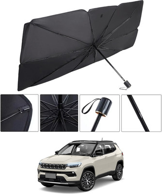 RKPSP Windshield Sun Shade For Jeep Compass(Black, Silver)