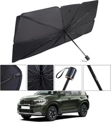 RKPSP Windshield Sun Shade For Kia Sonet(Black, Silver)