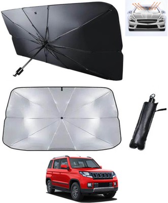 RKPSP Windshield Sun Shade For Mahindra TUV 300(Silver, Black)