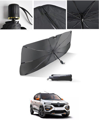 AYW Windshield Sun Shade For Mahindra KUV100(Black, Silver)