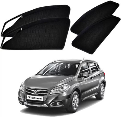 TOP VECHILE Rear Window, Side Window Sun Shade For Maruti Suzuki S-Cross(Black)