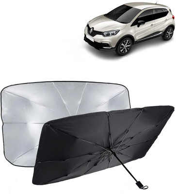 Kingsway Dashboard, Windshield Sun Shade For Renault Captur(Black, Silver)