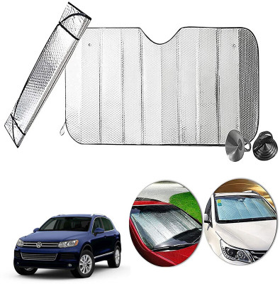 AUTO PEARL Dashboard, Windshield Sun Shade For Volkswagen Touareg(Silver)