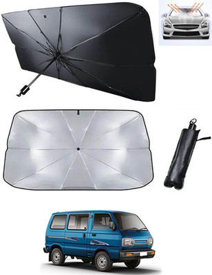 RKPSP Windshield Sun Shade For Maruti Suzuki Omni(Black, Silver)