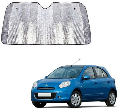 SPREADX Windshield Sun Shade For Nissan Micra(Silver)