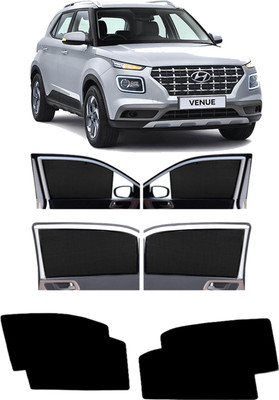 DreamRow Side Window Sun Shade For Hyundai Venue(Black)