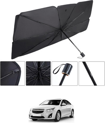 RKPSP Windshield Sun Shade For Chevrolet Cruze(Black, Silver)