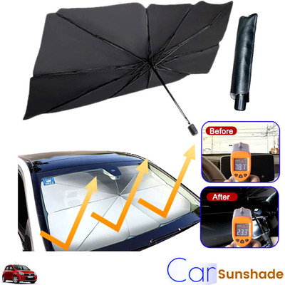 Rhtdm Windshield Sun Shade For Maruti Suzuki Celerio, Universal For Car(Black)