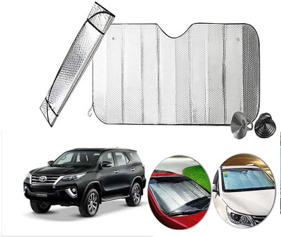 AUTO PEARL Dashboard, Windshield Sun Shade For Toyota Fortuner(Silver)
