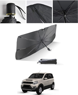 AYW Windshield Sun Shade For Mahindra Nuvosport(Black, Silver)