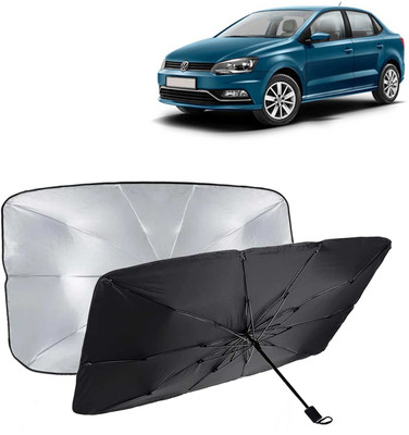 Kingsway Dashboard, Windshield Sun Shade For Volkswagen Ameo(Black, Silver)