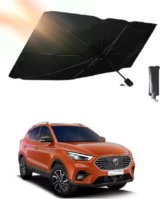 ROSHNEER ENTERPRISES Windshield Sun Shade For MG Astor(Black, Silver)