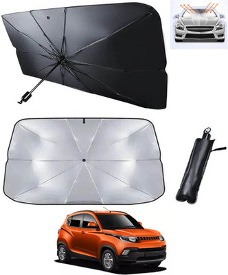AYW Windshield Sun Shade For Mahindra KUV100(Silver, Black)