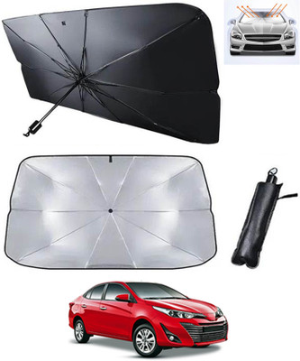 AYW Windshield Sun Shade For Toyota Yaris(Silver, Black)