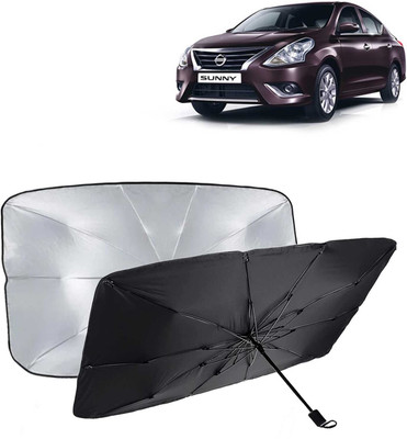 Kingsway Dashboard, Windshield Sun Shade For Nissan Sunny(Black, Silver)