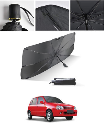 AYW Windshield Sun Shade For Maruti Suzuki Zen(Black, Silver)