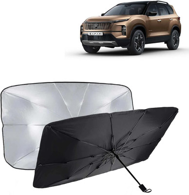 Kingsway Dashboard, Windshield Sun Shade For Tata Safari(Black, Silver)