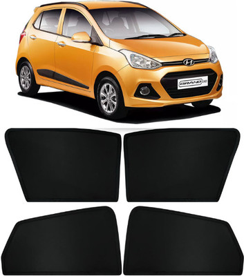 TOP VECHILE Rear Window, Side Window Sun Shade For Hyundai Grand i10(Black)