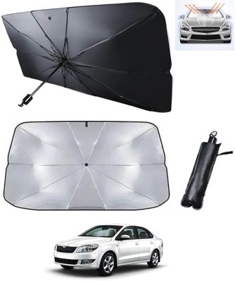 AYW Windshield Sun Shade For Skoda Rapid(Silver, Black)