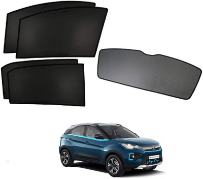 AuTO ADDiCT Side Window, Rear Window Sun Shade For Tata Nexon EV(Black)