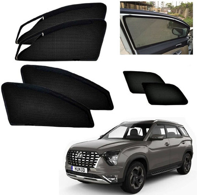 RAKRISH Rear Window, Side Window Sun Shade For Hyundai Alcazar(Black)