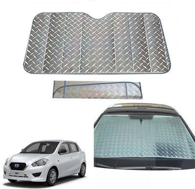 AUTO PEARL Dashboard, Windshield Sun Shade For Datsun Go(Grey)