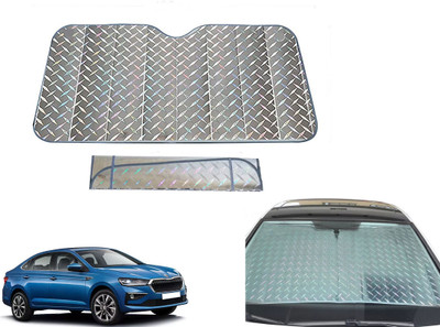 AUTO PEARL Dashboard, Windshield Sun Shade For Skoda Slavia(Grey)