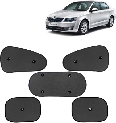 Kingsway Side Window, Rear Window, Windshield Sun Shade For Skoda Octavia(Black)