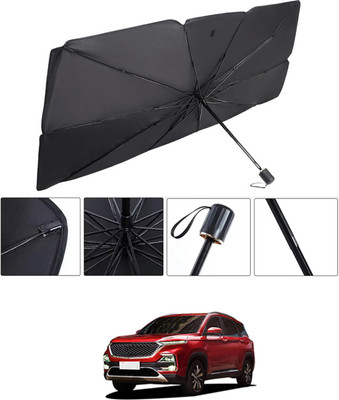 RKPSP Windshield Sun Shade For MG Hector(Black, Silver)
