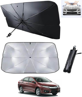 AYW Windshield Sun Shade For Honda Universal For Car(Silver, Black)
