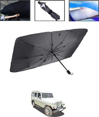 MSNP Windshield Sun Shade For Mahindra Marshal(Black, Silver)