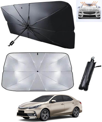 RKPSP Windshield Sun Shade For Toyota Altis(Silver, Black)