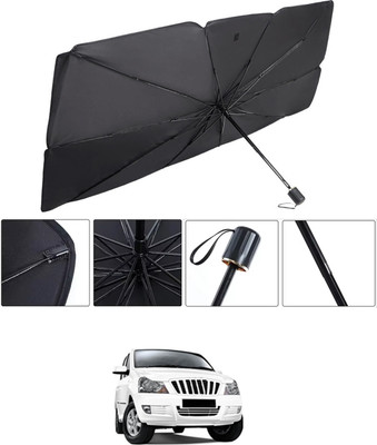 RKPSP Windshield Sun Shade For Mahindra Xylo(Black, Silver)