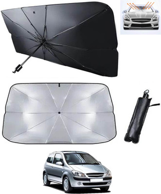 RKPSP Windshield Sun Shade For Hyundai Getz(Silver, Black)