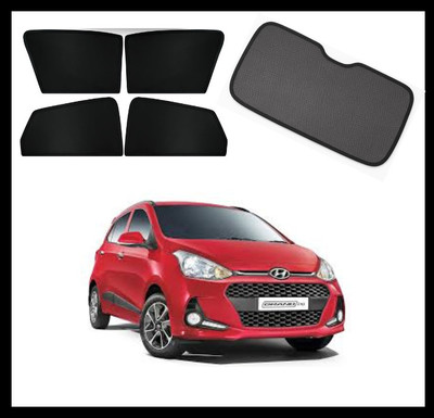 RAKRISH Rear Window, Side Window Sun Shade For Hyundai Grand i10(Black)