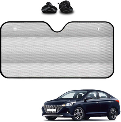 COSMOGEAR Windshield, Dashboard, Rear Window Sun Shade For Hyundai Verna(Silver)