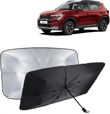 Kingsway Dashboard, Windshield Sun Shade For Kia Sonet(Black, Silver)