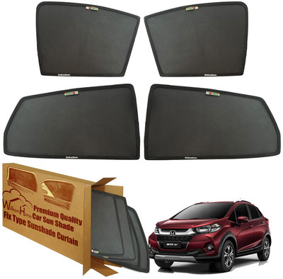 WolkomHome Side Window Sun Shade For Honda Universal For Car(Black)