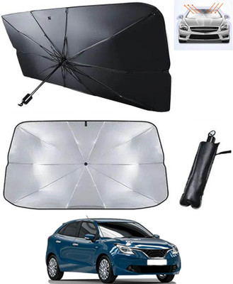 RKPSP Windshield Sun Shade For Maruti Suzuki Baleno(Silver, Black)