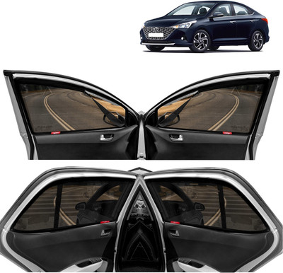 Kingsway Rear Window, Side Window, Windshield Sun Shade For Hyundai Verna(Black)
