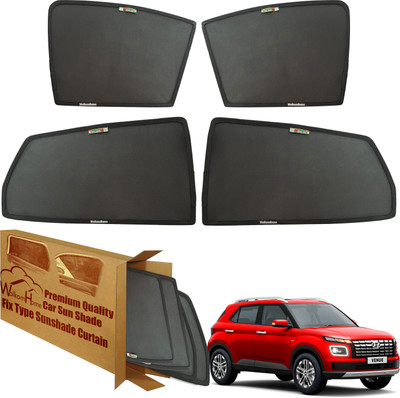 WolkomHome Side Window Sun Shade For Hyundai Venue(Black)