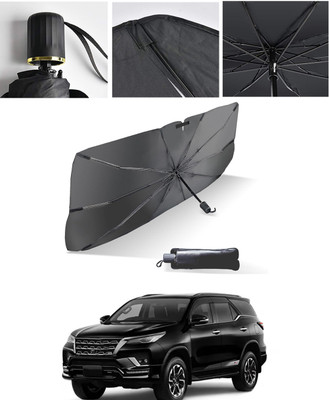 AYW Windshield Sun Shade For Toyota Fortuner(Black, Silver)