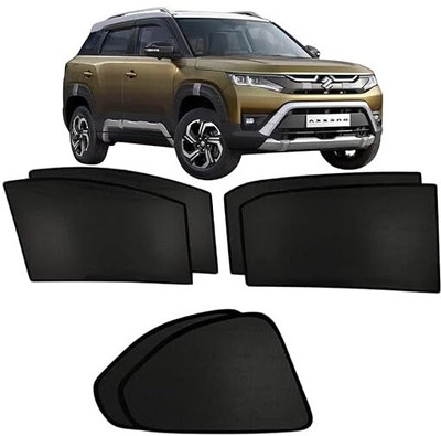 Hoodinter Side Window Sun Shade For Maruti Suzuki Brezza(Black)