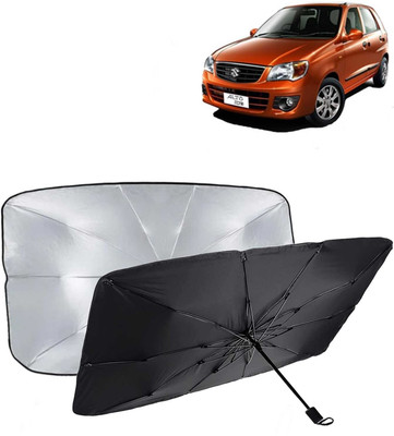 Kingsway Dashboard, Windshield Sun Shade For Maruti Suzuki Alto K10(Black, Silver)
