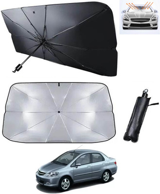 RKPSP Windshield Sun Shade For Honda City ZX(Silver, Black)