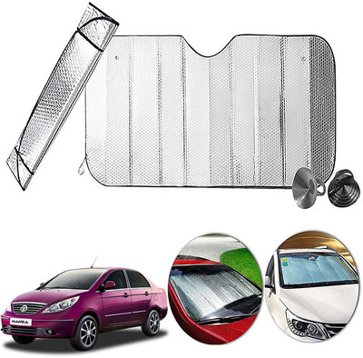 AUTO PEARL Dashboard, Windshield Sun Shade For Tata Manza(Silver)