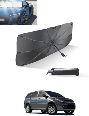 MATIES Windshield Sun Shade For Tata Aria(Black, Silver)