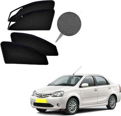 RAKRISH Rear Window, Side Window Sun Shade For Toyota Etios(Black)