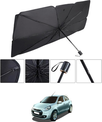 RKPSP Windshield Sun Shade For Renault Pulse(Black, Silver)