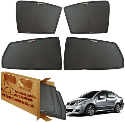WolkomHome Side Window Sun Shade For Maruti Suzuki SX4(Black)